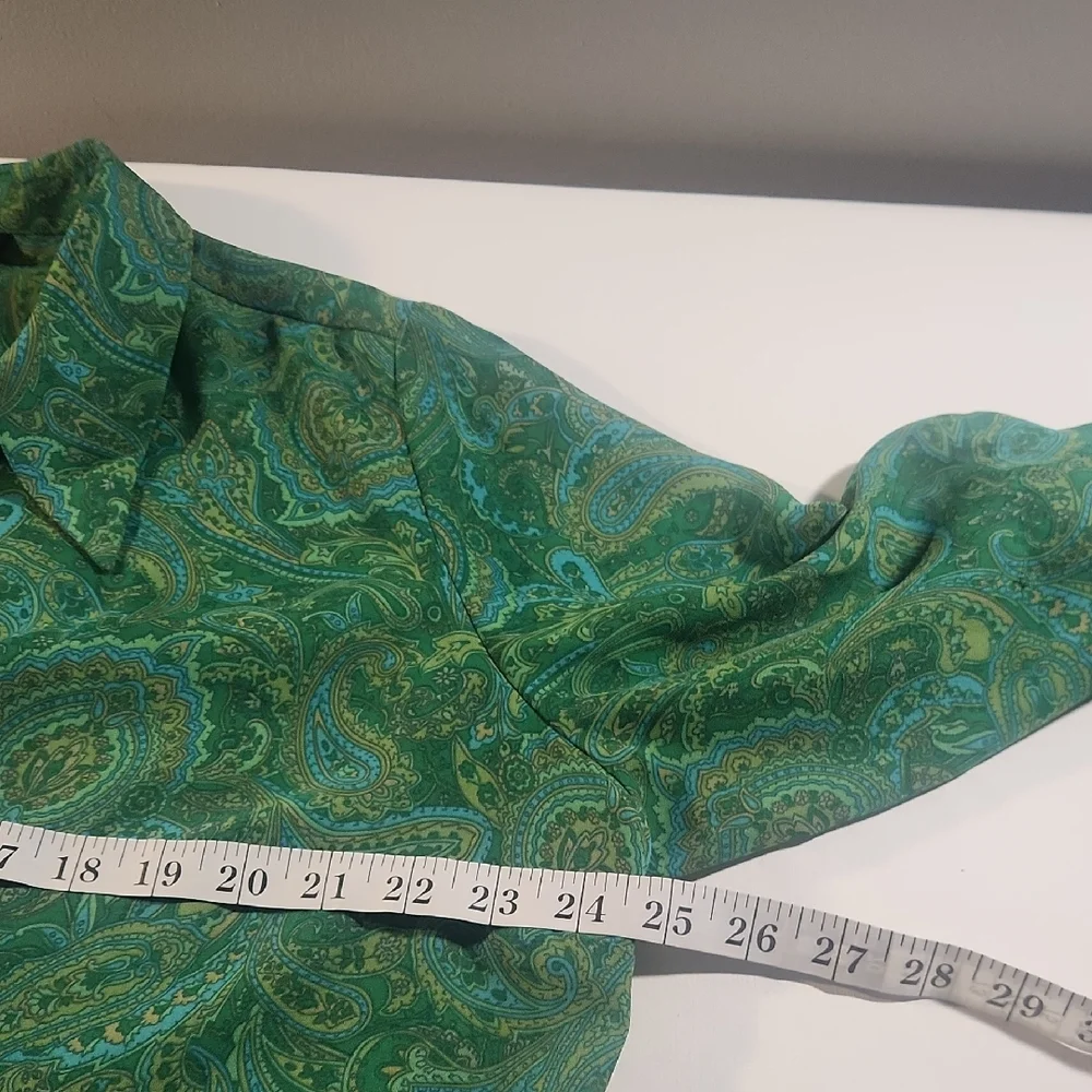 Venezia 2‑Piece Paisley Dress & Shirt Set – Size 18/20, Emerald Boho Y2K‎ - Picture 12 of 15